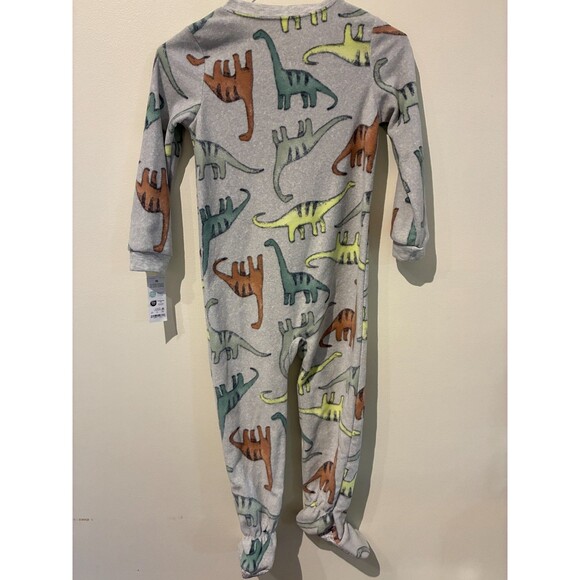 NWT Carter's Just One You Gray Dinosaur Fleece Sleeper - 5T - Picture 2 of 3
